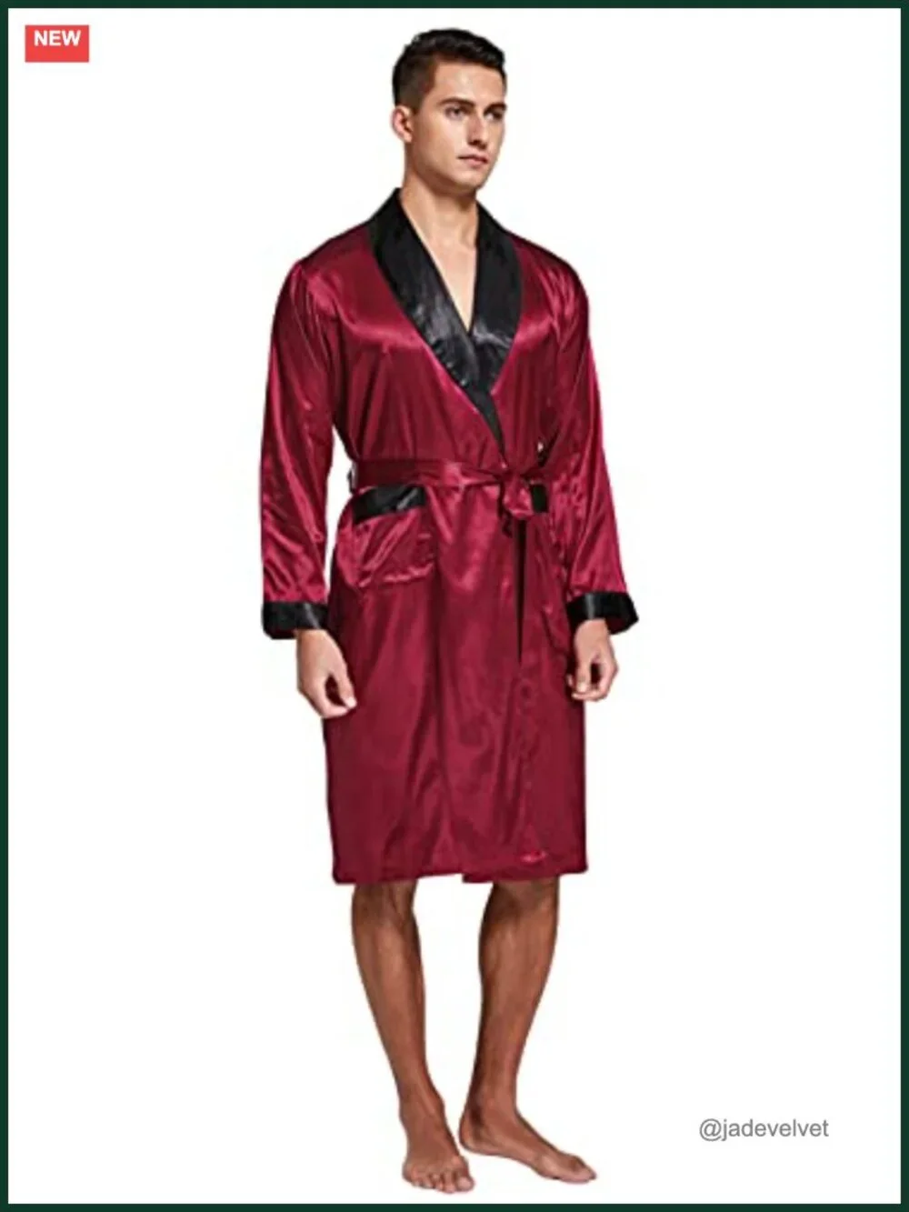 Men's Satin Robe Long Sleeve Kimono Bathrobe with Shorts Set Sleepwear